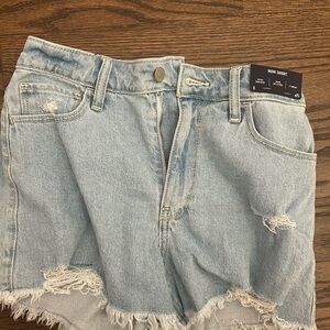 Hollister Blue Jean Shorts with Distressed Hem